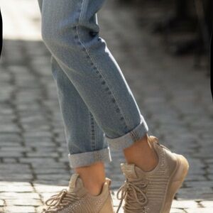 Steve Madden SM NY90 Beige Rhinestone Women's Low Top Sneakers